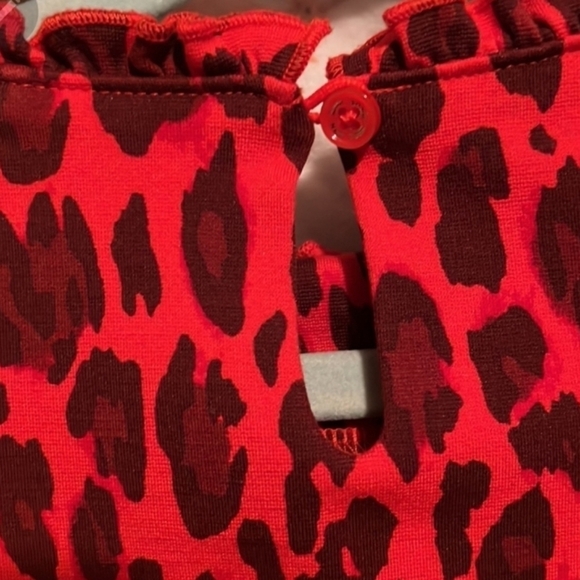 3-6 MONTHS Kate Spade Red and maroon leopard print dressW/BLOOMER Like new! - Picture 2 of 3